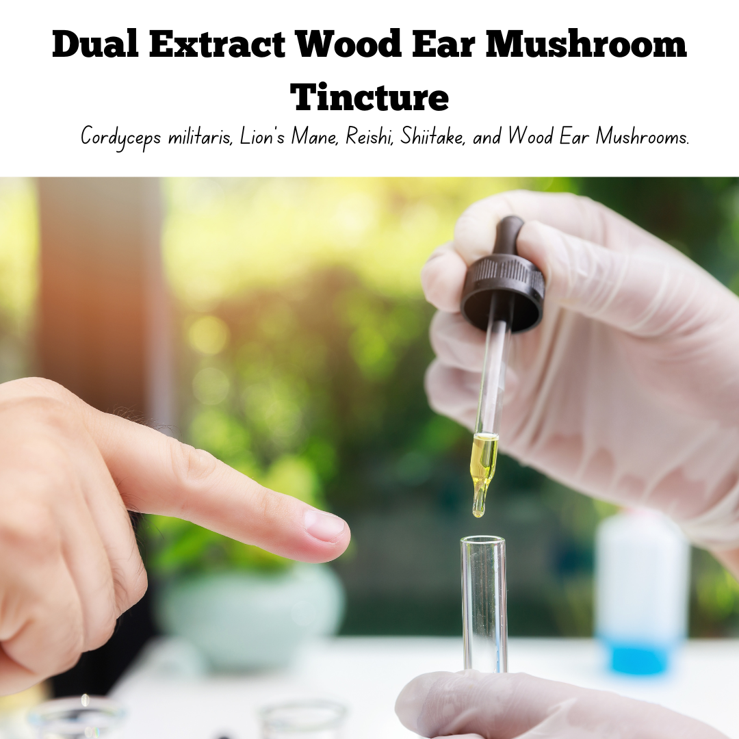 Mushroom Extract Tincture, Multi-Mushroom Blend for Immune Support & Cognitive Health, Includes Cordyceps militaris, Lion's Mane, Reishi, Shiitake, and Wood Ear Mushrooms, 30ml Bottle, 60 Servings, Pack of 1